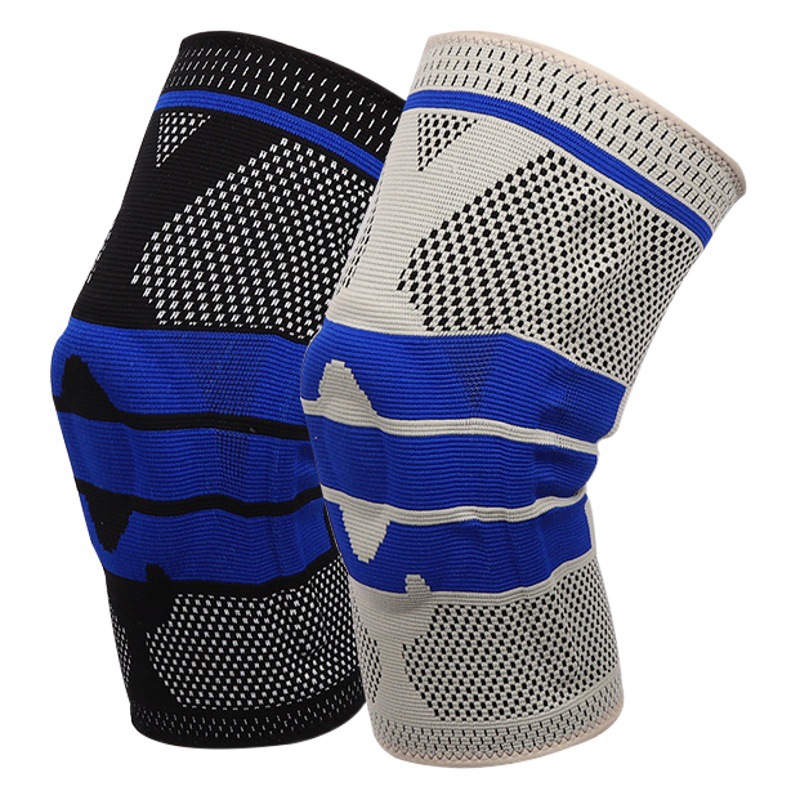 Sports Silicone Knee Pads for Fitness Running and Cycling Patella Spring Warm Knee Pads Knitted Sports Silicone Knee Pads