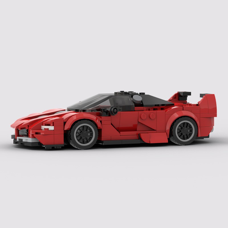 Picture of MOC blocks compatible with Lego 8-car Ferrari FXXK V2 super race car speed series Boys