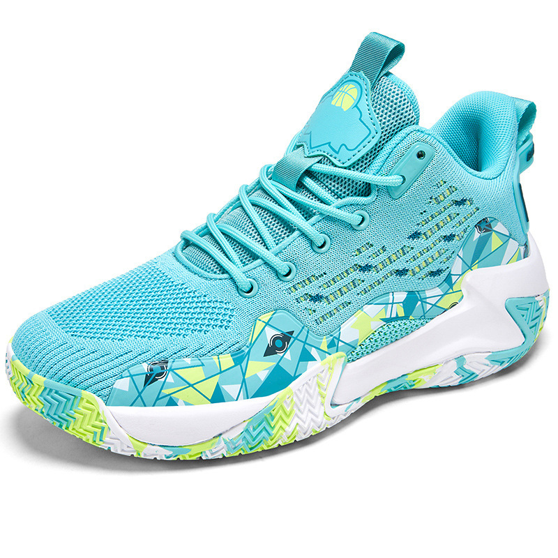 Cross-Border Men's shoes mesh surface camouflage Youth student training shoes flying woven basketball shoes spring and autumn high-top sports fashion shoes