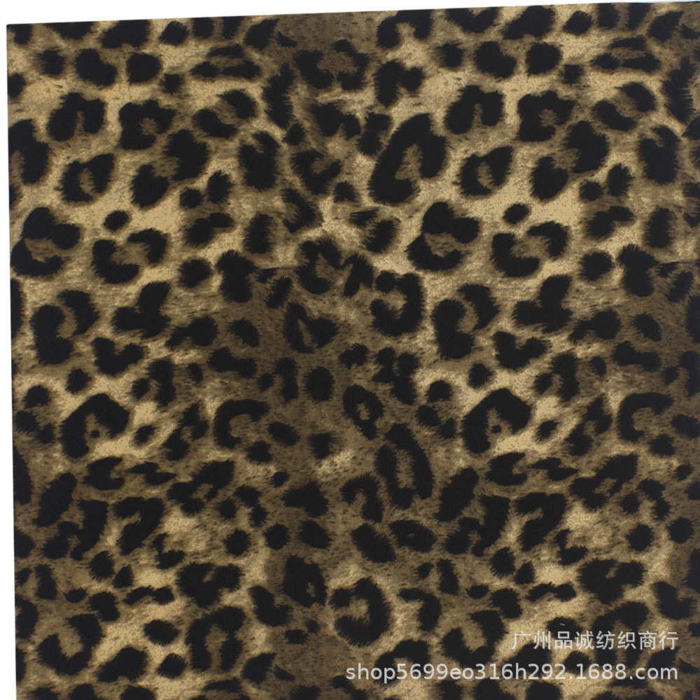 100D four-sided bullet printed European and American leopard chiffon printed fabric spring and summer women's dress shirt mosquito-proof pants fabric