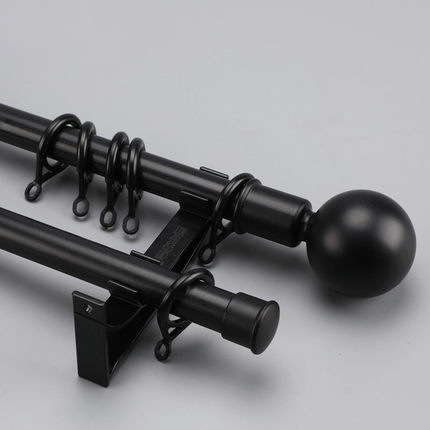 Picture of Thickened Roman Rod Single Rod Double Rod Side-mounted Top-mounted Thickened Silent Aluminum Alloy Curtain Rod Perforated Accessories Complete Set