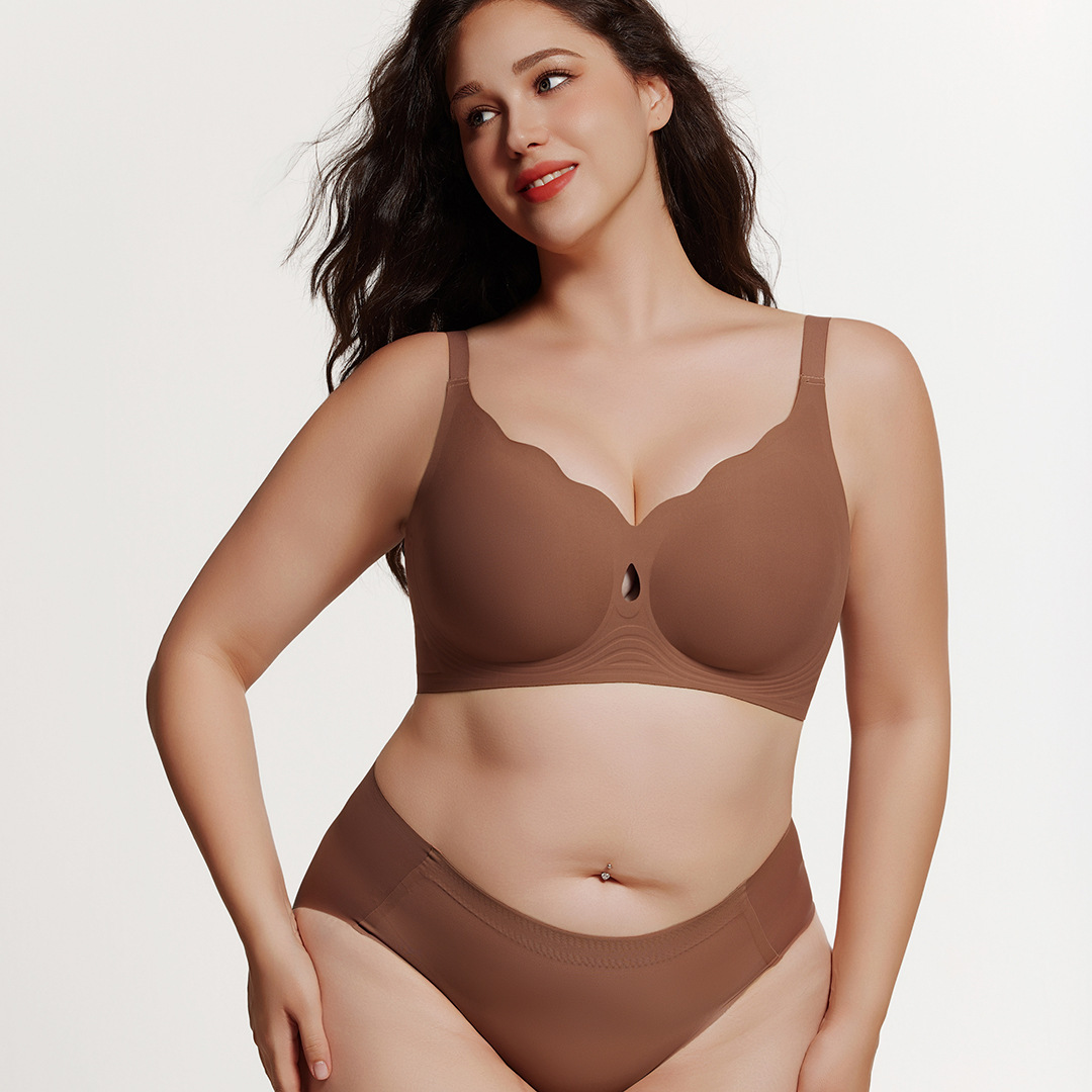 Foreign trade underwear, European and American large cups, no traces, no underwires, gathering, anti-sagging, beautiful back, bra, integrated comfortable bra
