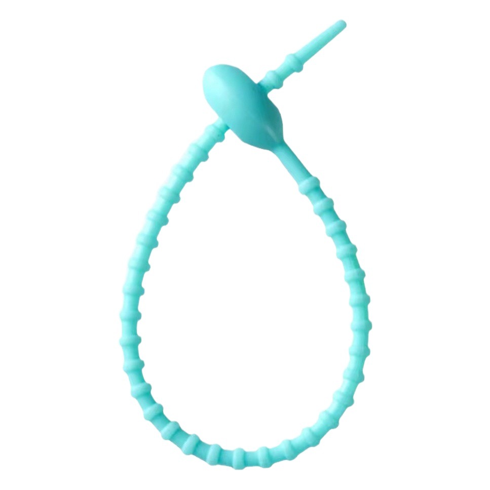 Self-locking storage soft rubber rope cartoon diy key ring silicone cable tie color data cable tie can be reused