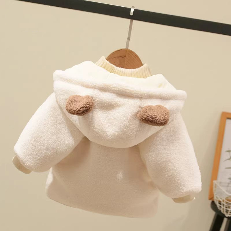 Picture of Children's Velvet Outwear Winter Clothing for Boys and Girls Baby Lamb Wool Cotton Outwear Warm and Thickeneded Baby Winter Hooded Cotton Outwear