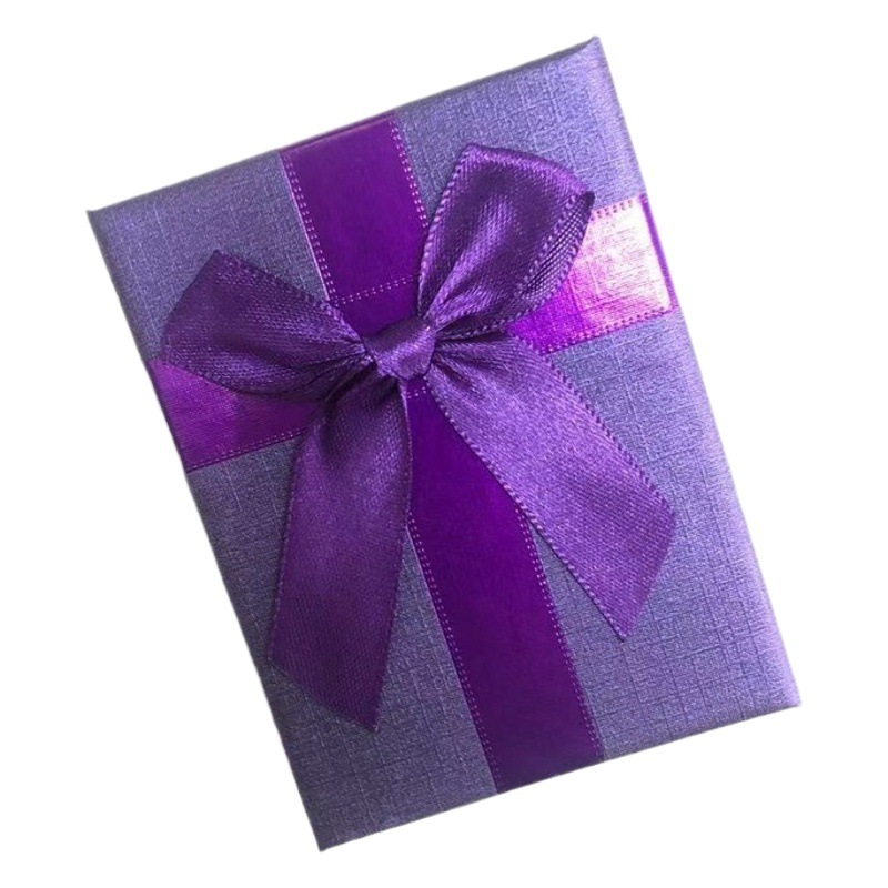 Ready-Made Heaven and Earth Cover Earring Ring Jewelry Box Pearlescent Paper Bow Pendant Box Necklace Packaging Box