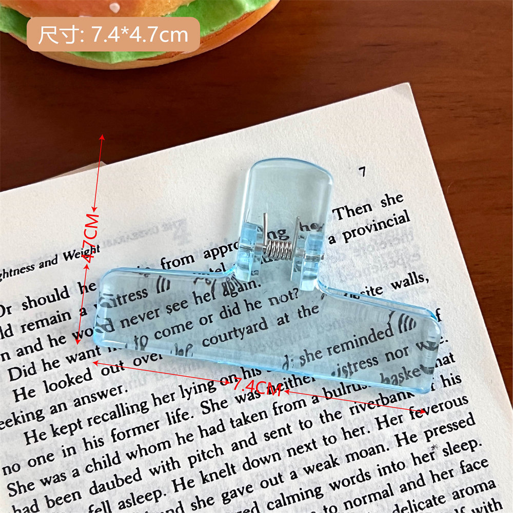 Picture of High-looking transparent jelly folder student test paper clip acrylic clear long tail clip ice transparent storage clip wholesale