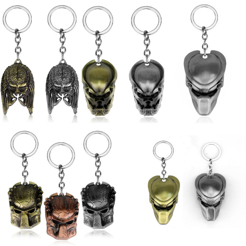 Amazon Hot Sale Alien War Predator Mask Keychain Keyring Metal Creative Hanging Small Gifts