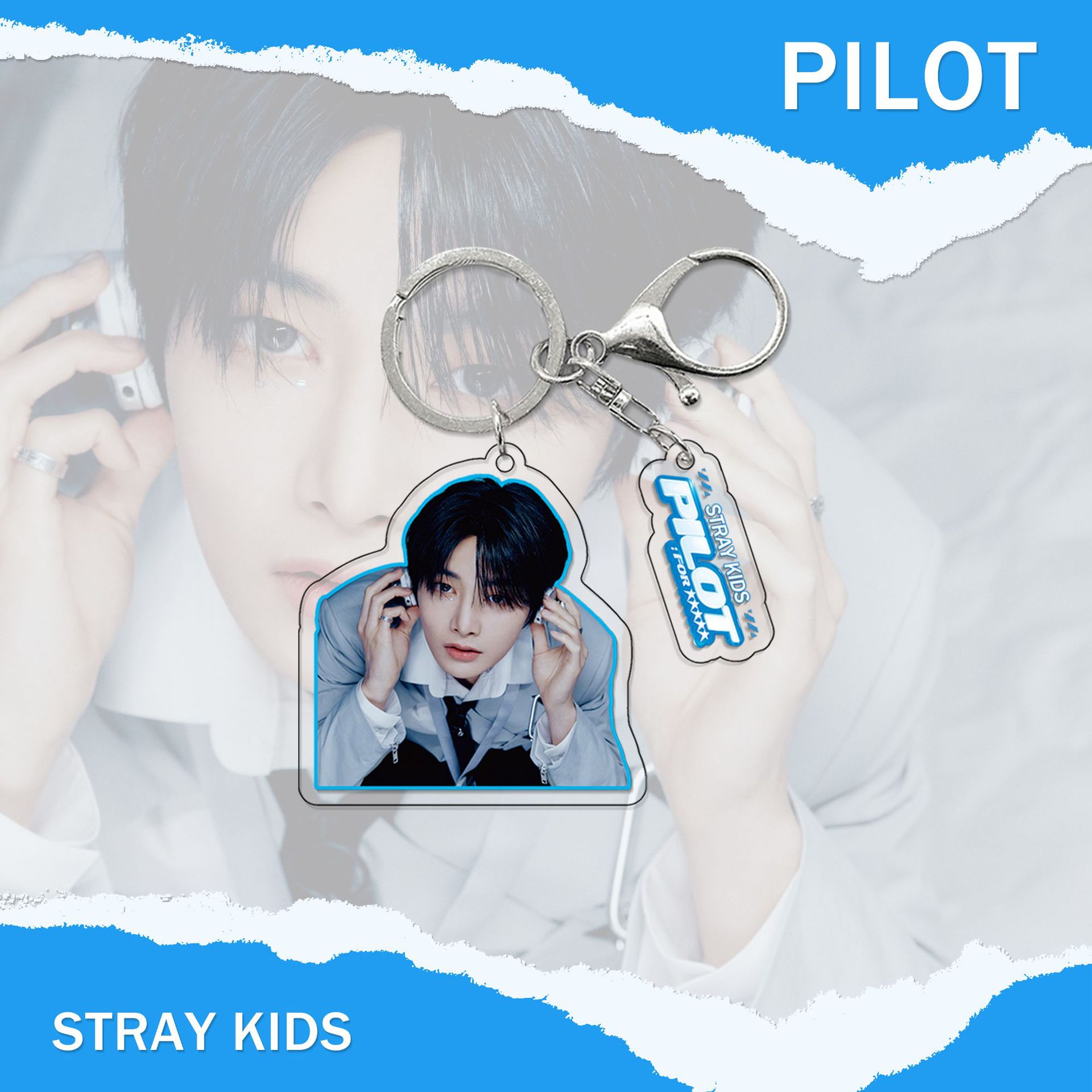 Picture of Stray Kids New Album (5-STAR) keychain Li Longfu peripheral acrylic pendant 2-piece set