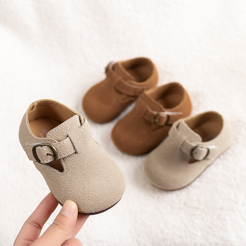 2024 New Children's Single Shoes Soft Sole Toddler Shoes Children's Birkenstock Shoes Boys Baby Shoes Girls Baby Leather Shoes