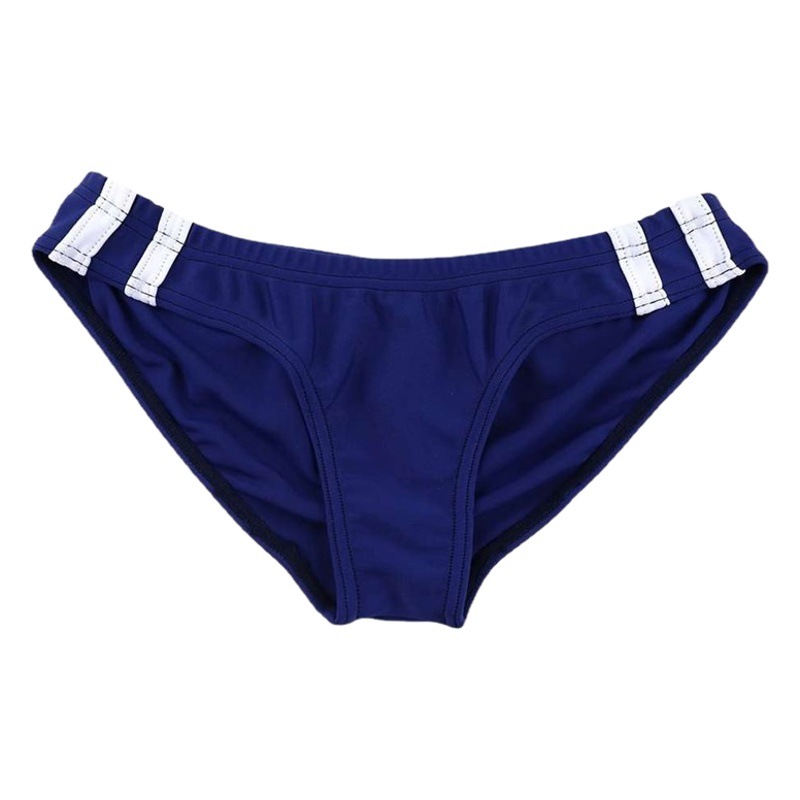 Men's Sexy Underwear Breathable High Stretch Cotton Men's Briefs Side Colorblock Slatted Middle and Low Waist Men's Briefs
