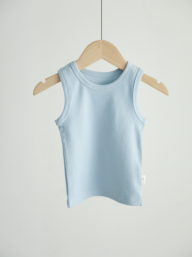 Picture of 2025 Children's Threaded Vest Youcan Silk Cotton Thin Round Neck Base Shirt Baby's Sleeveless T-shirt for Boys and Girls