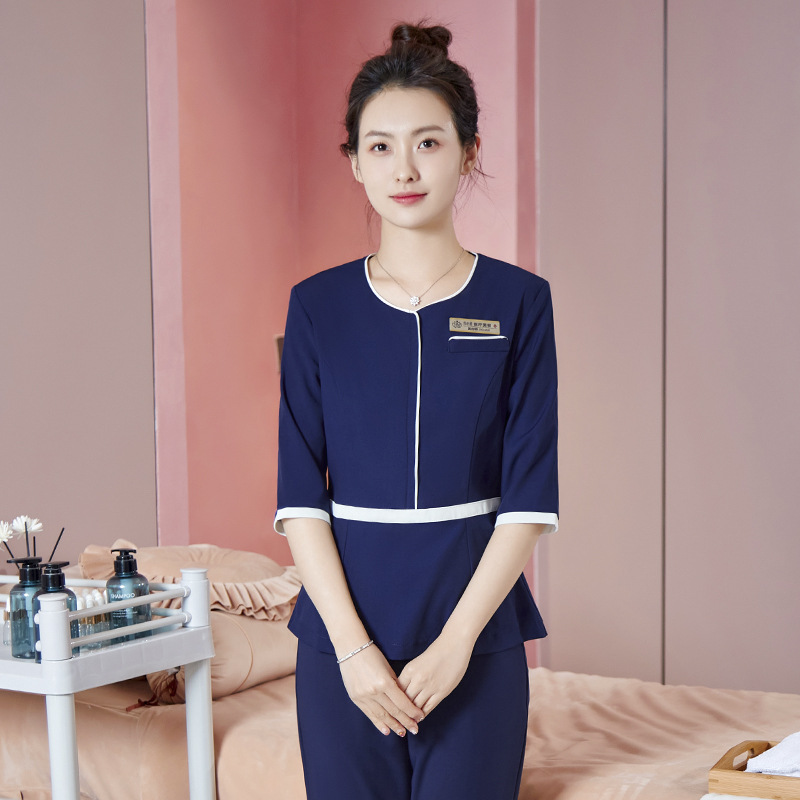Picture of High-end beauty salon beautician work clothes female temperament suit spa health salon foot bath pedicure shop technician work clothes