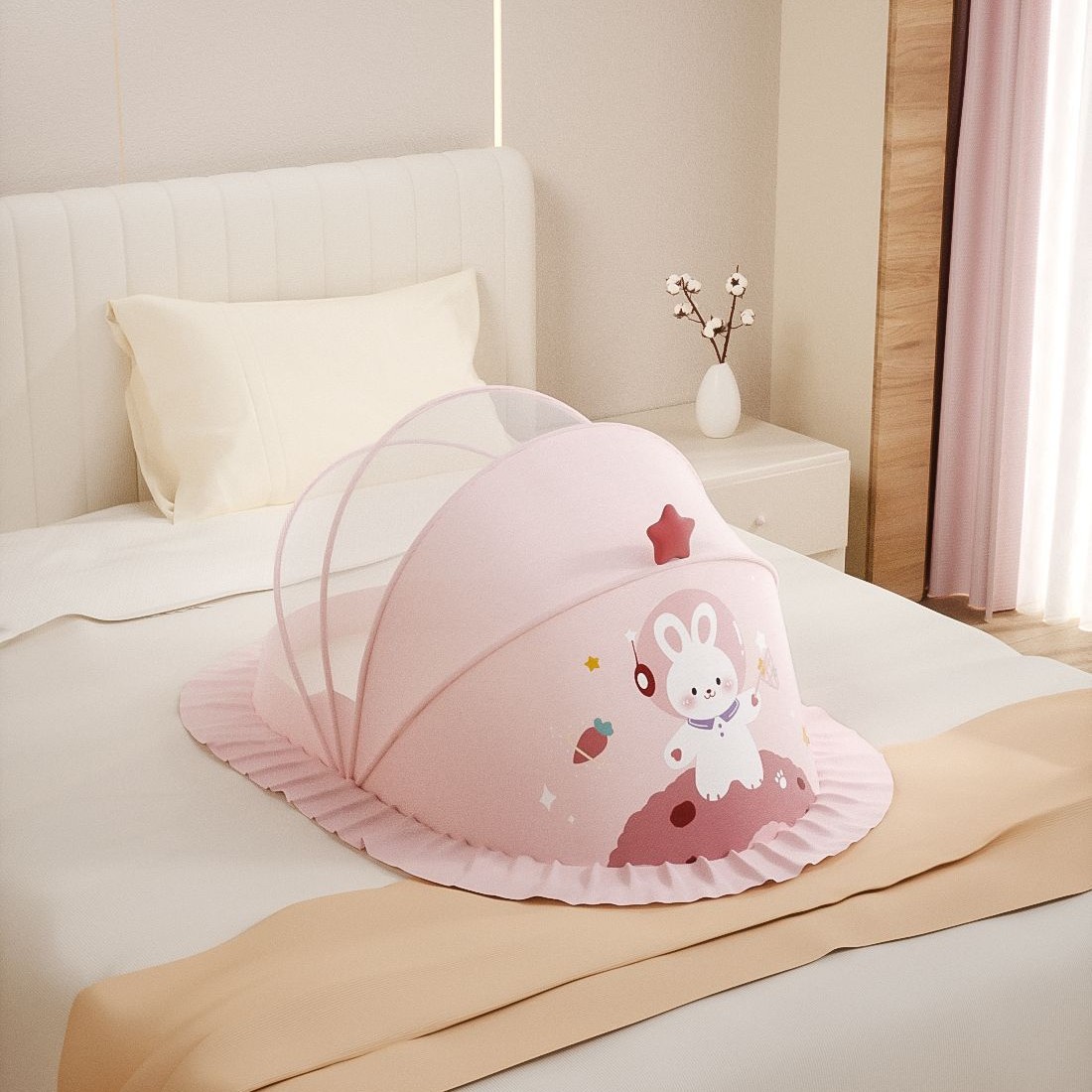 Picture of Cartoon Baby Mosquito Net Baby Small Bed Full Cover Yurt Children Foldable Universal Infant Mosquito Cover