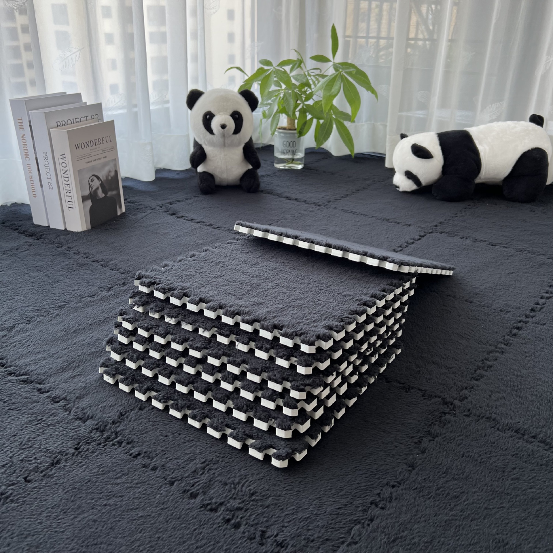 Carpet Living Room Sluggable and Easy to take care of Room Bedside Stitching Foam Floor Mat Large Area Full Bedroom Floor Mat