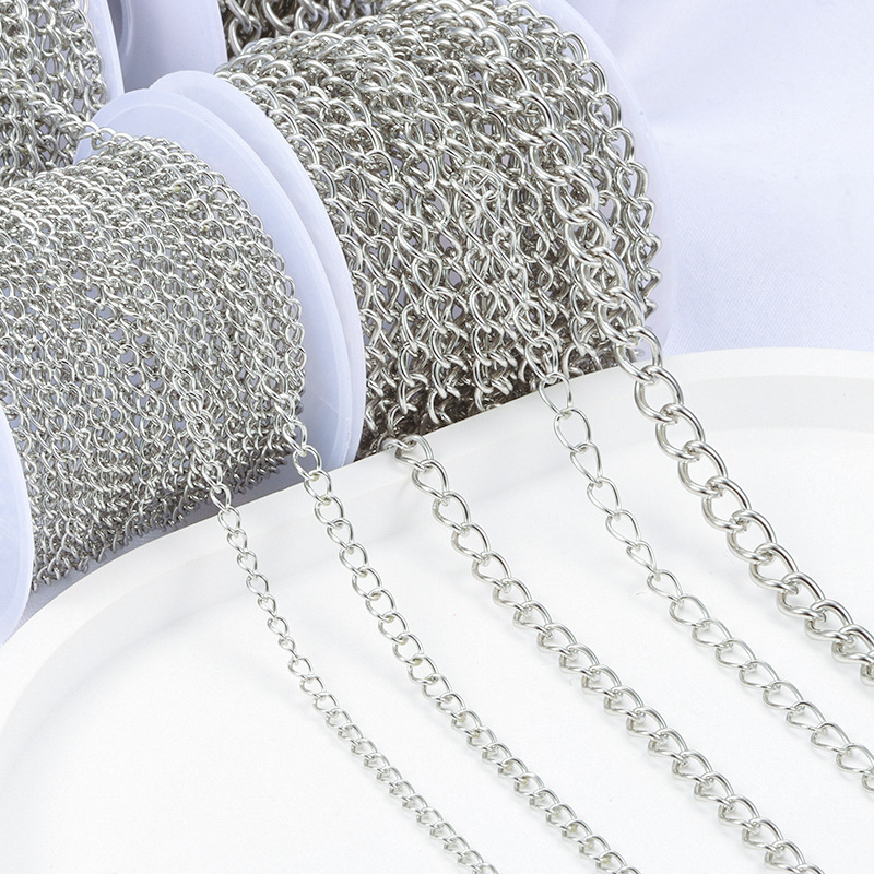 Picture of Stainless steel side twist chain jewelry chain diy accessories necklace bracelet fashion gold chain tail chain extension chain