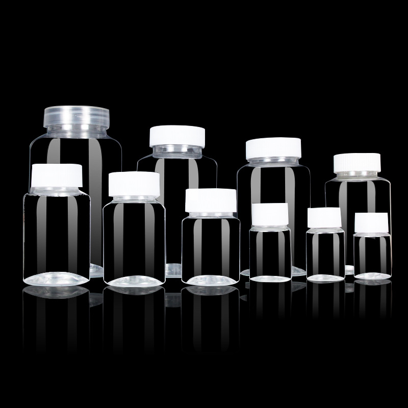 Packaging Solid Liquid Dispensing Bottle 30 50 80 100/300ml Wholesale Large Mouth Transparent Plastic Bottle