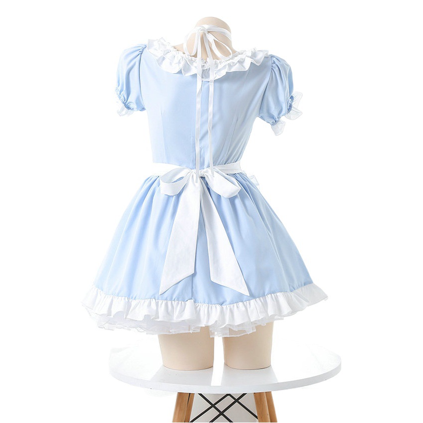 New Second-dimensional Japanese Style Cute Neck-hanging Lolita Maid Pleated Dress Maid Suit