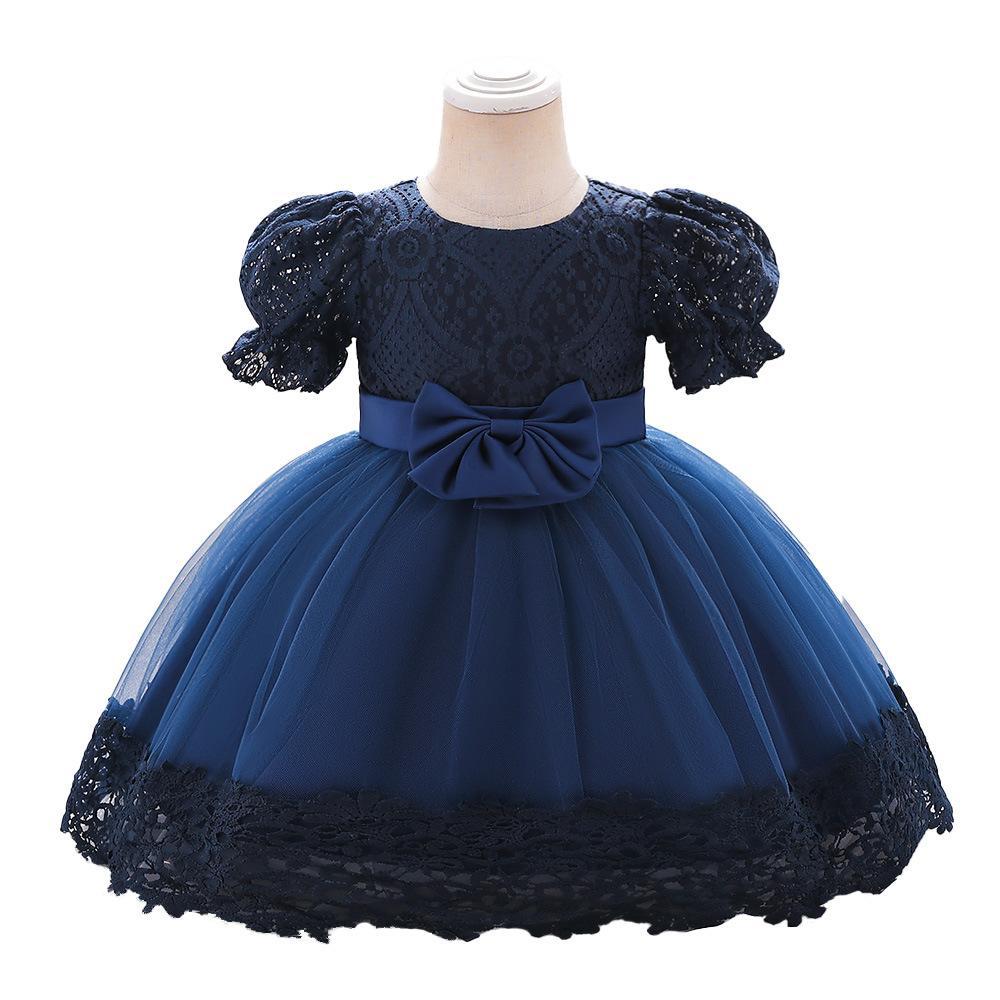 Picture of Amazon New Girls' Dress Embroidered Bow Princess Dress Flower Girl dress Party Dress Kids Dress