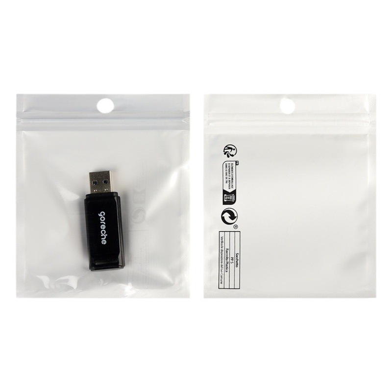 Cross-border environmental protection logo printing packaging bag plastic sealed mouth bag transparent Yin and Yang pearlescent bag PP5 self-sealing bag