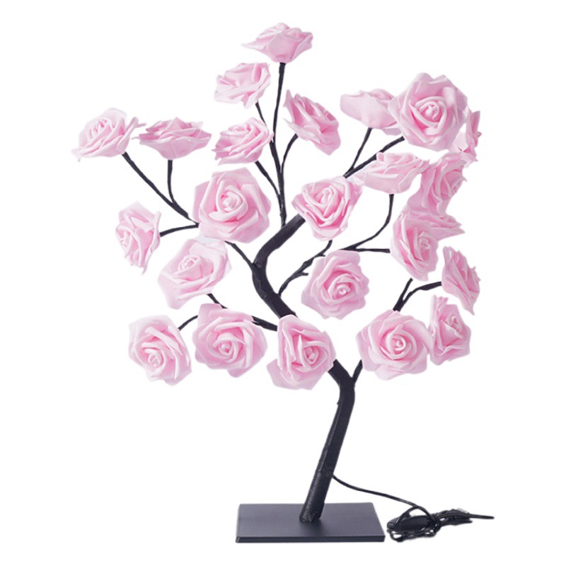 Led Rose Flower Tree Light Cherry Blossom Light Christmas Light Rose Flower Lamp Decoration Lamp Valentine's Day Gift Night Light Holiday