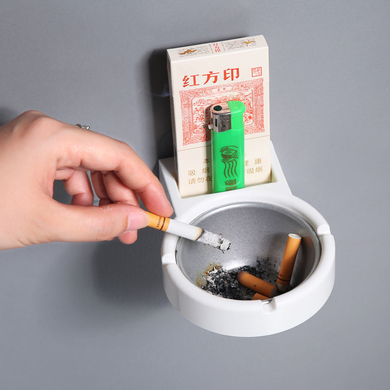 Picture of Cross-Border Hot-Selling Ashtray Wall-Mounted Toilet Special Ashtray Simple Modern Punch-Free Split Ashtray
