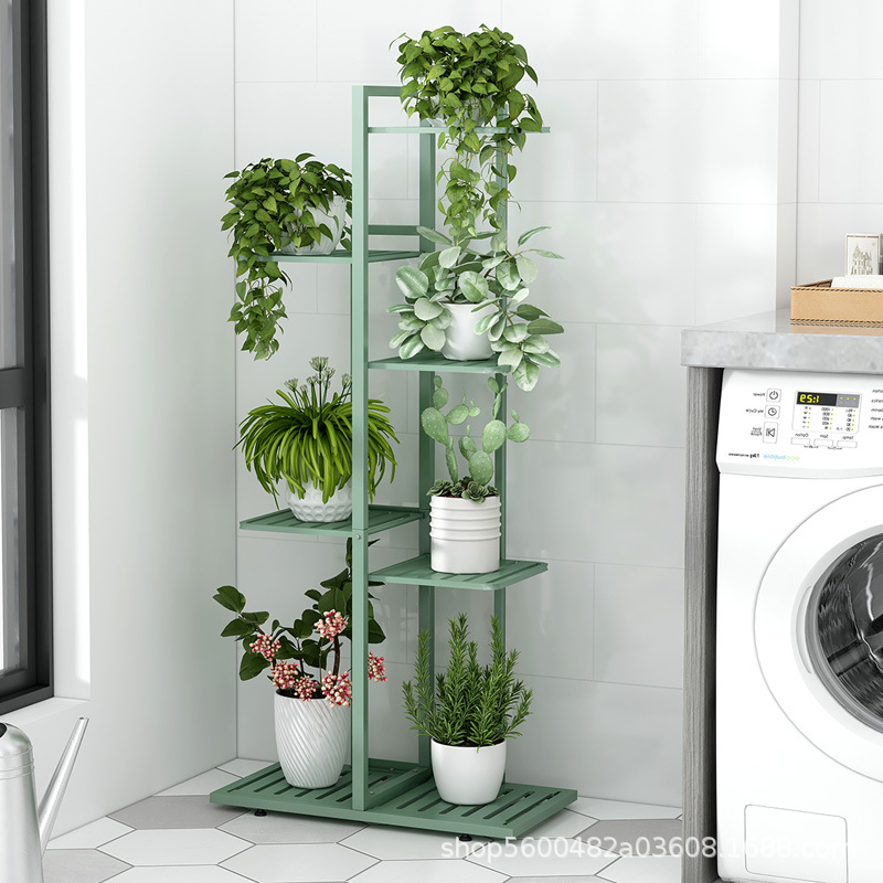 Picture of Foreign Trade Cross-border Iron Flower Rack Balcony Storage Rack Indoor Living Room Simple Modern Floor-standing Multi-layer Flower Pot Shelf