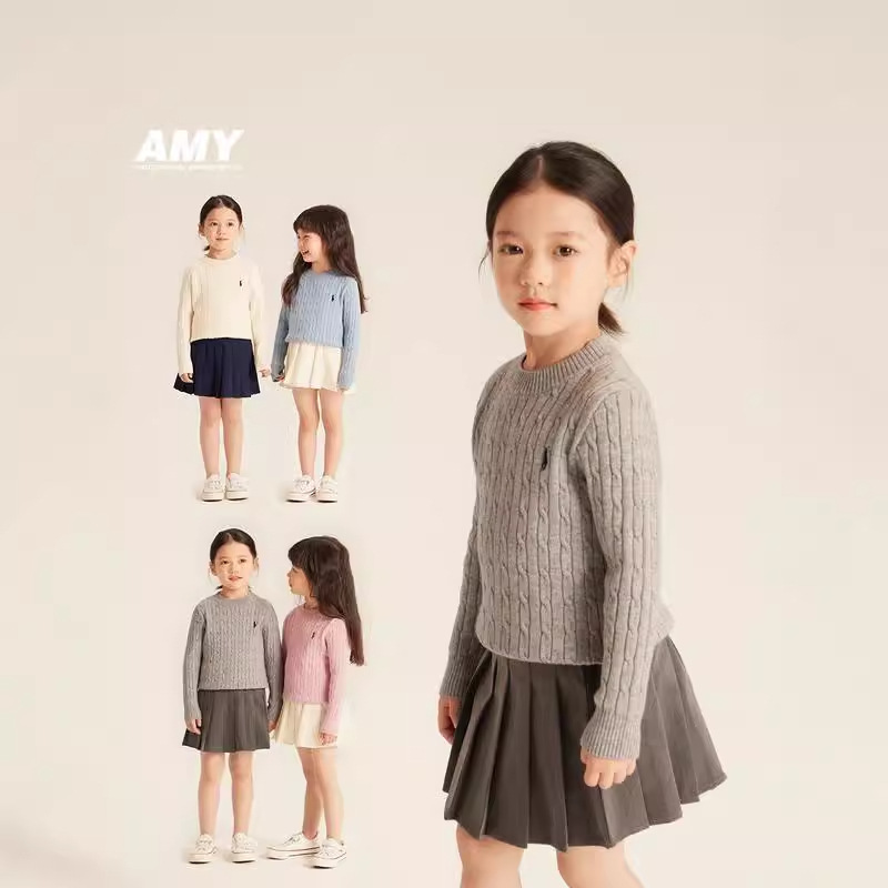 Picture of Comfortable Soft and Waxy Girls' Bottoming Shirt 2025 New Autumn and Winter Kidsren's Pure Color Casual High-End Knitted Twist Sweater
