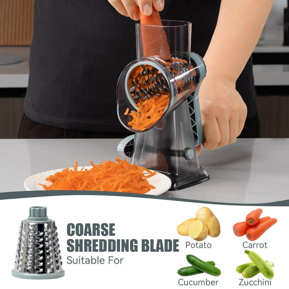 Picture of Keok Multifunctional Hand-Cranked Vegetable Cutter, Cheese Shredder, Slicer, Hand-Cranked Vegetable Cutter, Vegetable Cutting Tool