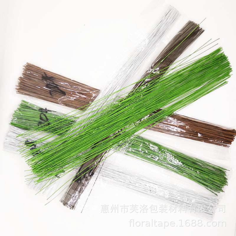 Picture of Plastic bag No. 2 flower rod iron wire 40cm green flower Rod wholesale flower wire material simulation flower material DIY