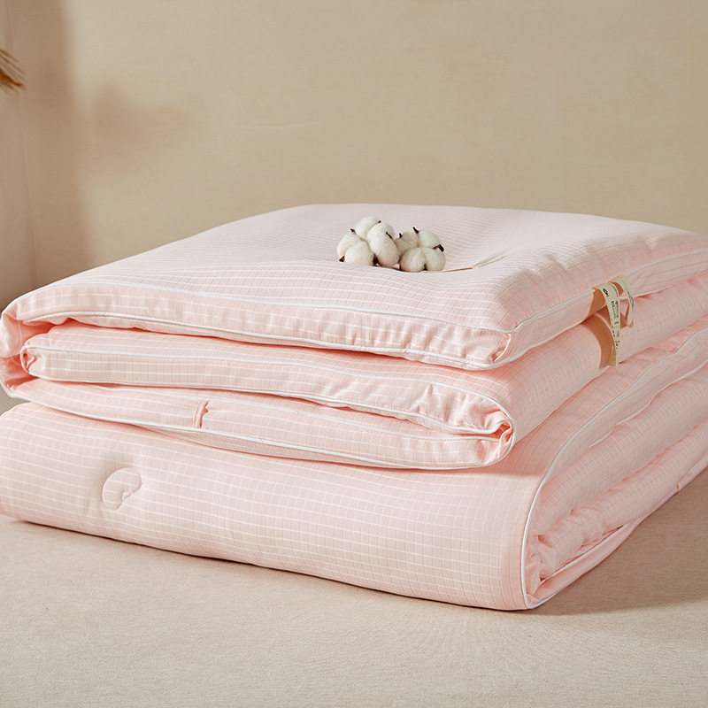 Picture of Class A pure cotton soybean fiber summer cool quilt spring and autumn single student Air conditioning child and mother quilt core machine washable