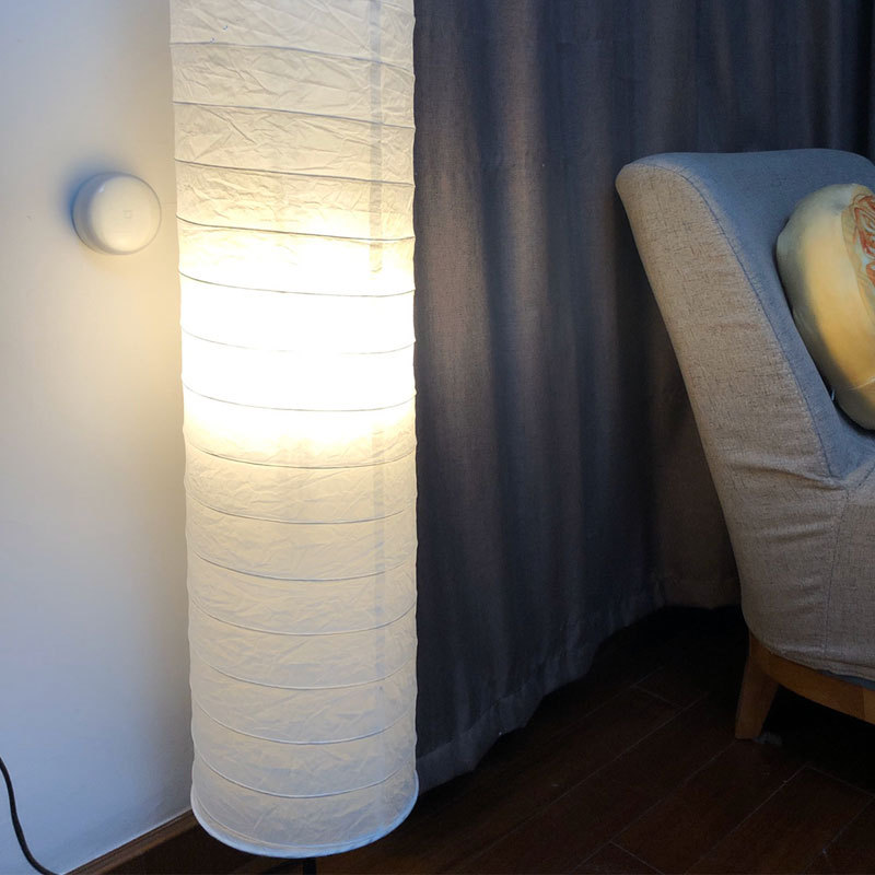 Picture of Scandinavian Japanese Creative Stylish Warm Color Simple Modern Study Paper Lighting Bedroom Living Room Telescopic Standing Lamp Floor Lamp
