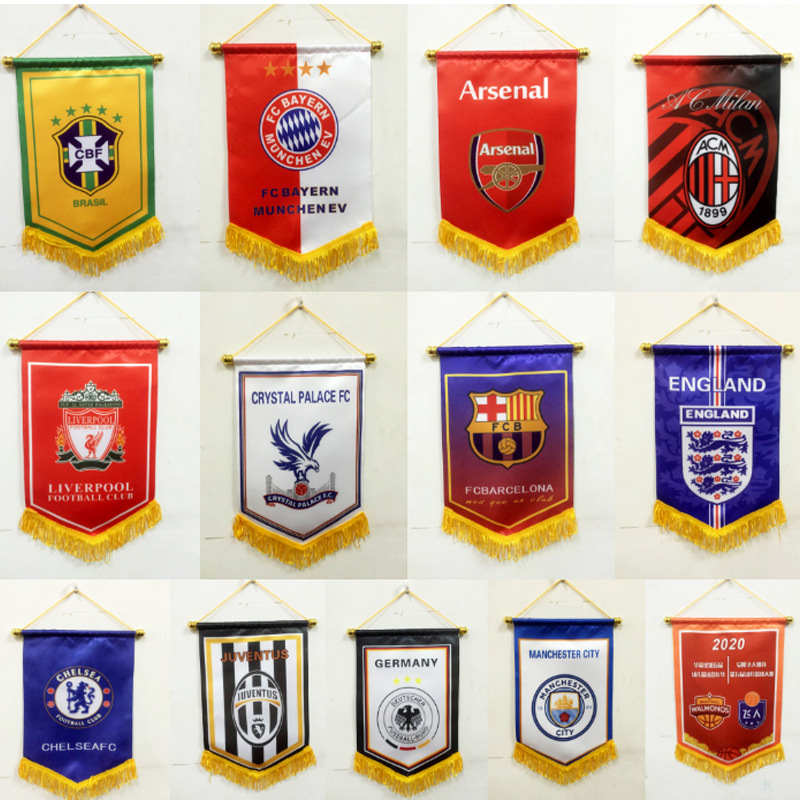 Picture of Small pennant football club color team flag Christmas flag exchange flag custom mobile red flag pennant custom