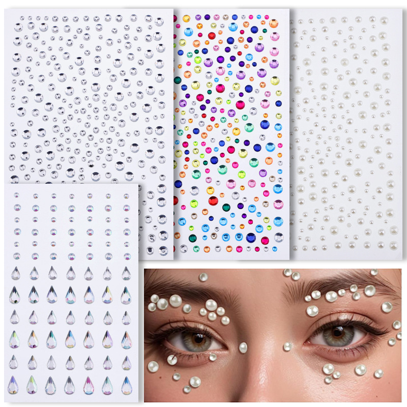 Picture of Cross-Border Popular Combination Baby's Breath 325 Pieces 3.4.5.6mm Self-Matched 4 Face Diamond Stickers Makeup