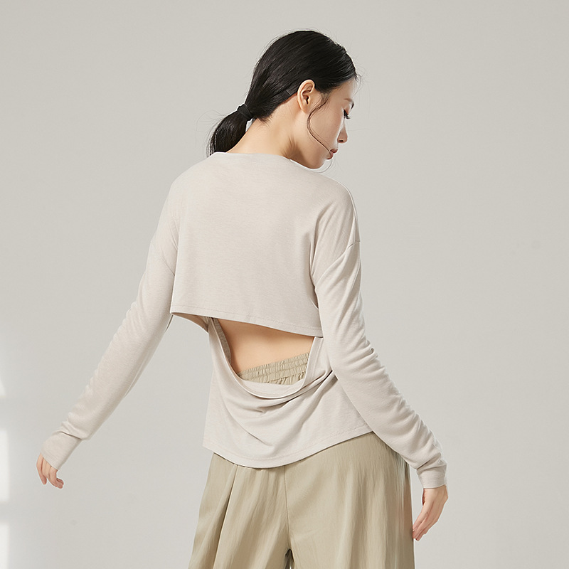 Classical Dance Clothes Top Modern Dance Practice Clothes Long-sleeved Blouse Daily Dance Clothes Slimming Practice Clothes Back Split