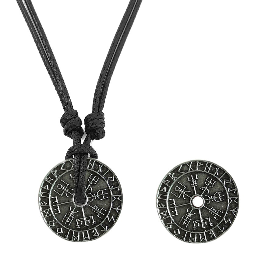 Cross-border Hot Selling Nordic Viking Hollow Rune Pendant Necklace Viking Ethnic Style Amulet Pendant