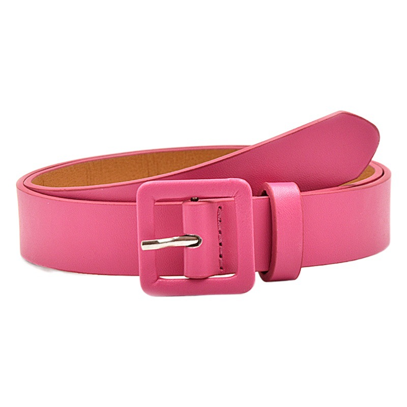 2023 Buckle Belt Women's Fashion Solid Color Small Square Buckle All-match Decorative Jeans Clothing Accessories Belt Women's Wide