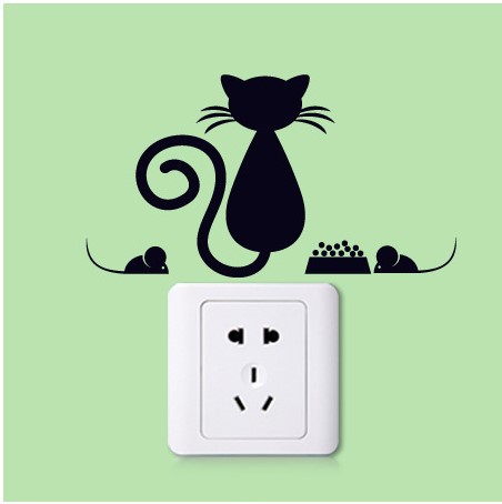 Picture of K Series Switch Stickers Wall Stickers Creative Kitten Laptop Living Room Bedroom Wall Random Stickers