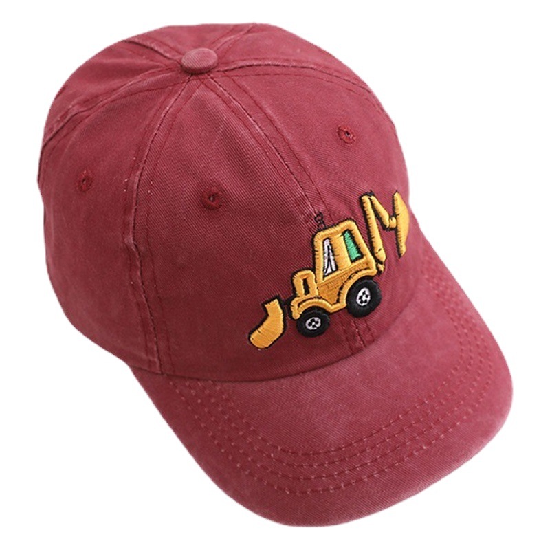 Children's hat wholesale Spring and Autumn New washed boys and girls cap Korean retro excavator cartoon baseball cap