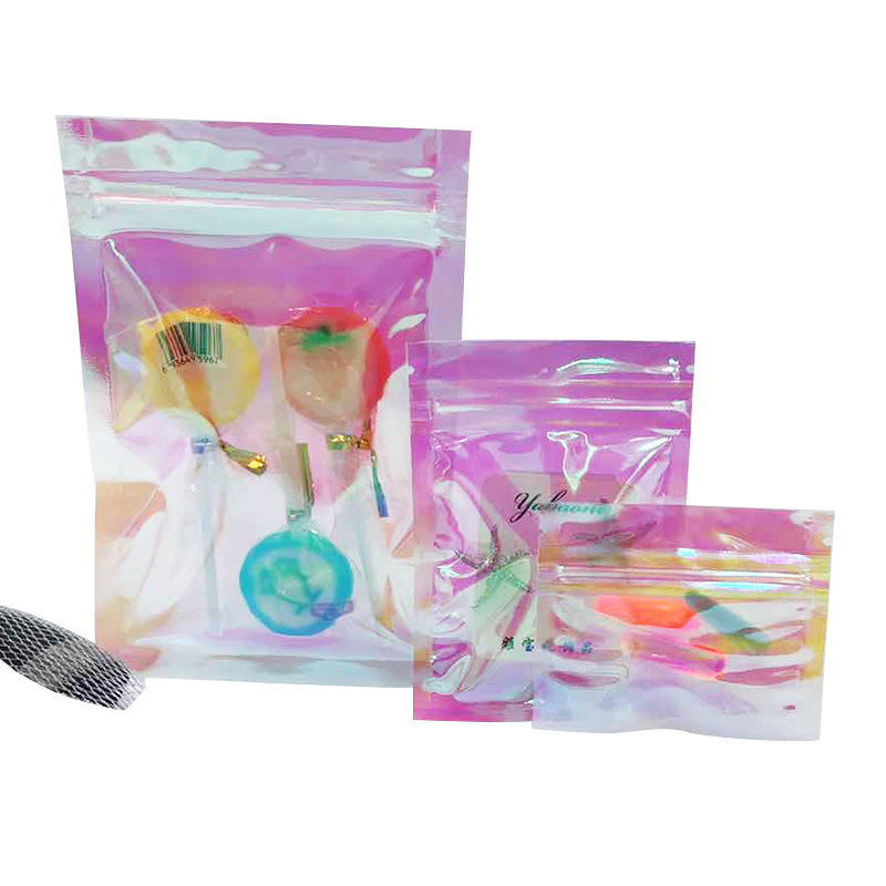Picture of Transparent Magic Color Laser Jewelry Packaging Sealing Bag Colorful Eyelash Packaging Bag Candy Card Colorful Color Color Color Self-sealing Bag
