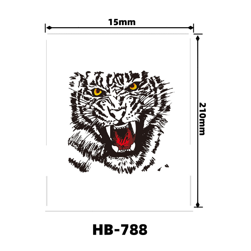 Picture of Factory wholesale tiger blood wolf head tattoo stickers to map custom small fresh English letters cartoon pattern stickers