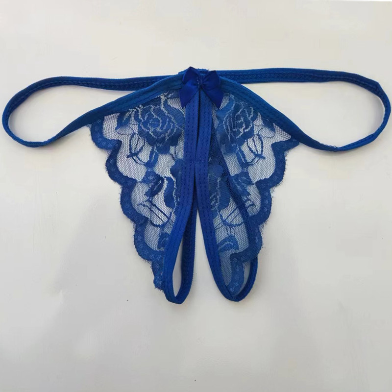 Picture of A large number of wholesale crotch-free single bow fun lace underwear women's sexy passion thong large size T pants