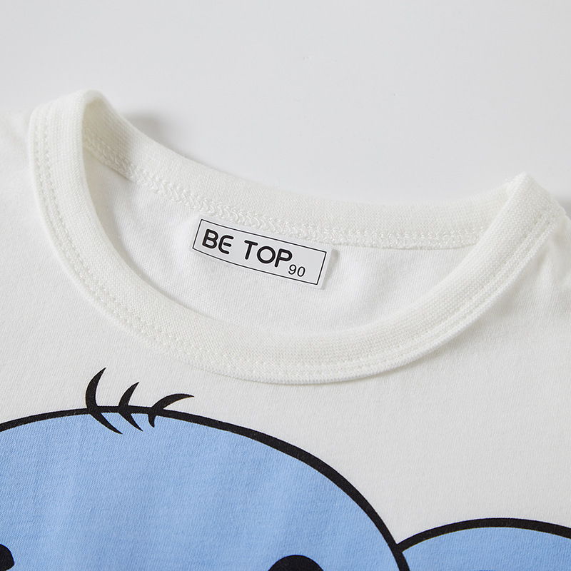Picture of Summer Kidsren's Clothing Kidsren's Half-Sleeved Cartoon Elephant Pattern Boys Short-Sleeved t Baby Pure Cotton Clothes One Piece Drop Shipping