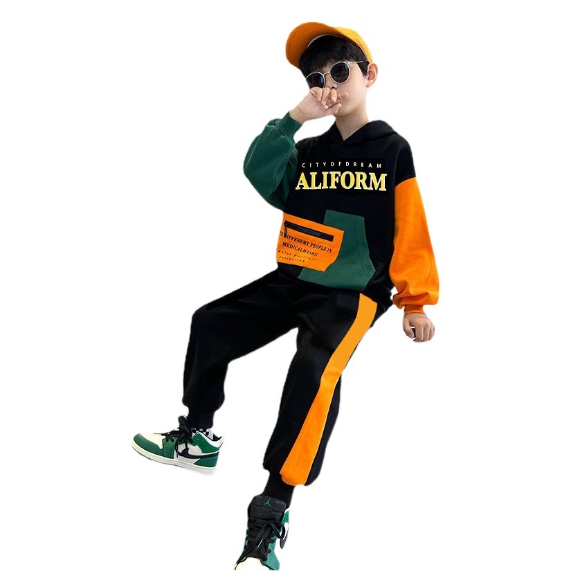 Children's Wear Boys Spring and Autumn Clothes Foreign Style suit 2025 New Online Popular Foreign Style Boys Spring Handsome Big Children's Wear Fashion