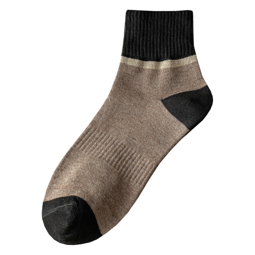 Socks Men's Sweat-Absorbent Mid-Tube Socks Deodorant Sweat-Absorbent Breathable Spring and Autumn Thickened Long Socks Sports Trendy Men's Socks