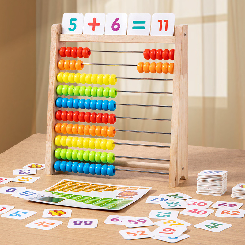 Children's Mathematics Arithmetic Teaching Aids Educational Toys 4-6 Counting Sticks Addition and Subtraction Calculation Frame Abacus Counter