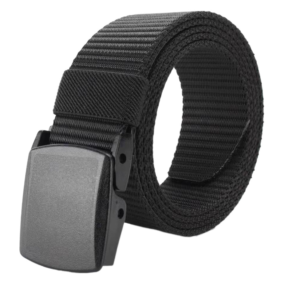 Belt cloth belt men's lengthened plus size student youth pants belt woven nylon canvas iron-free non-magnetic security check belt