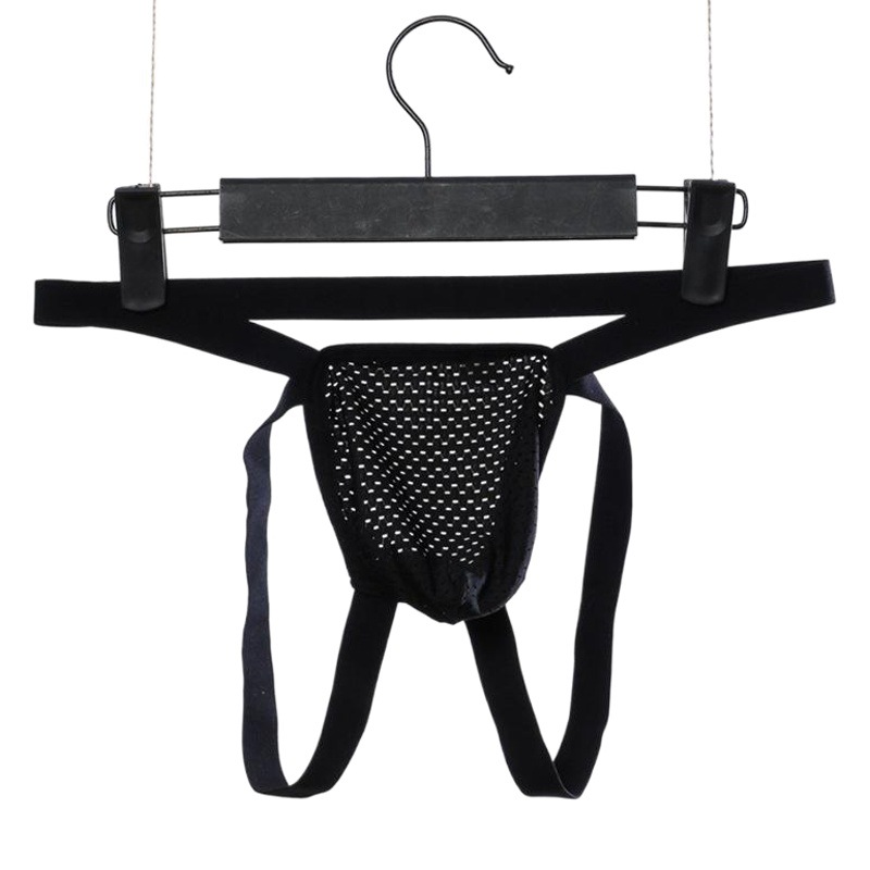 Men's Thong Mesh Double Ding Open Underwear Low Waist Sexy Pants