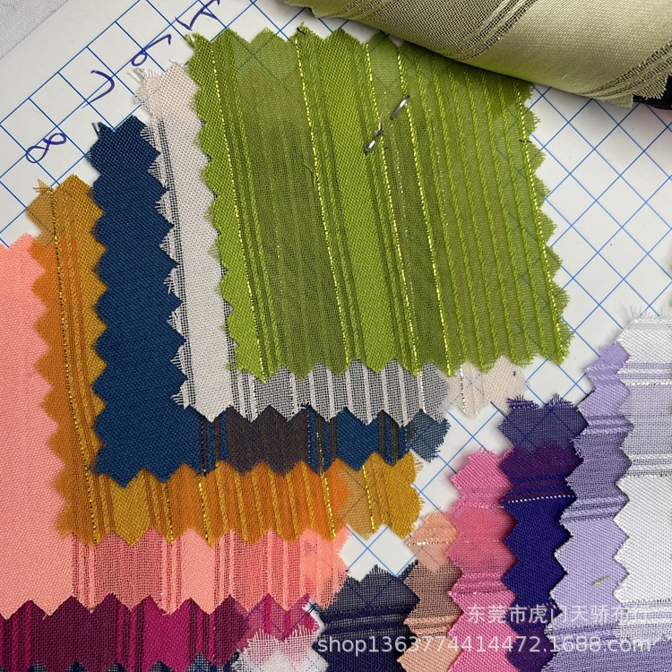 Woven Polyester Chiffon Bright Silk Fabric Chiffon Strip Silver Line Bright Silk Cloth Shirt Dress Clothing Jewelry Fabric