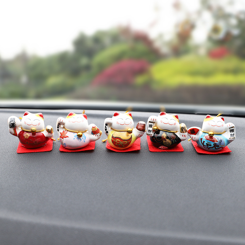 Picture of Small Car Ornaments Car Decoration Car Interior Decoration Doll Cute Creative Safe Car Supplies Lucky Cat