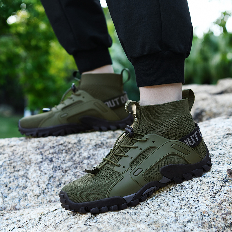 Outdoor Hiking Rock Climbing Shoes Hiking Shoes Non-slip Wear-resistant Men's Climbing Amphibious Tracing Shoes Hiking Wild Fishing and Camping